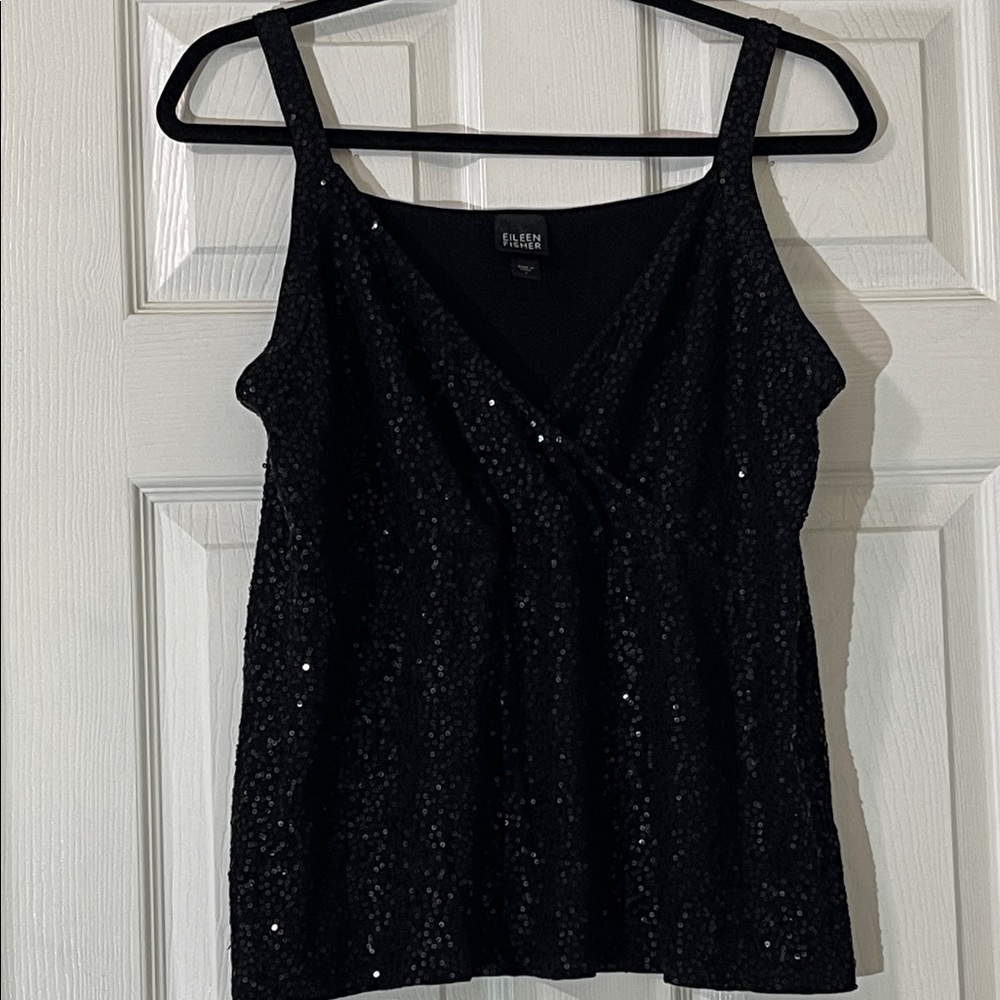 Eileen Fisher Black Sequin Camisole